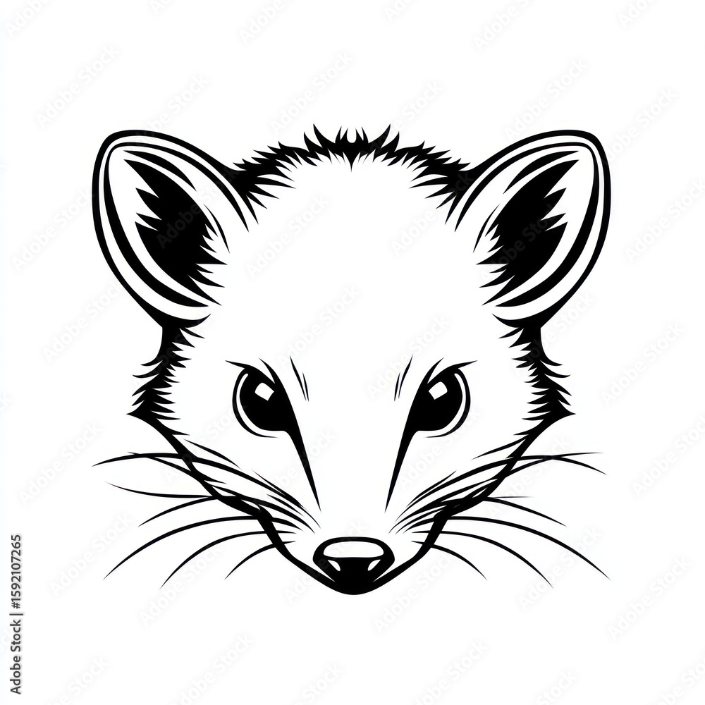 Obraz premium Black and white illustration of a mammal's head (2)