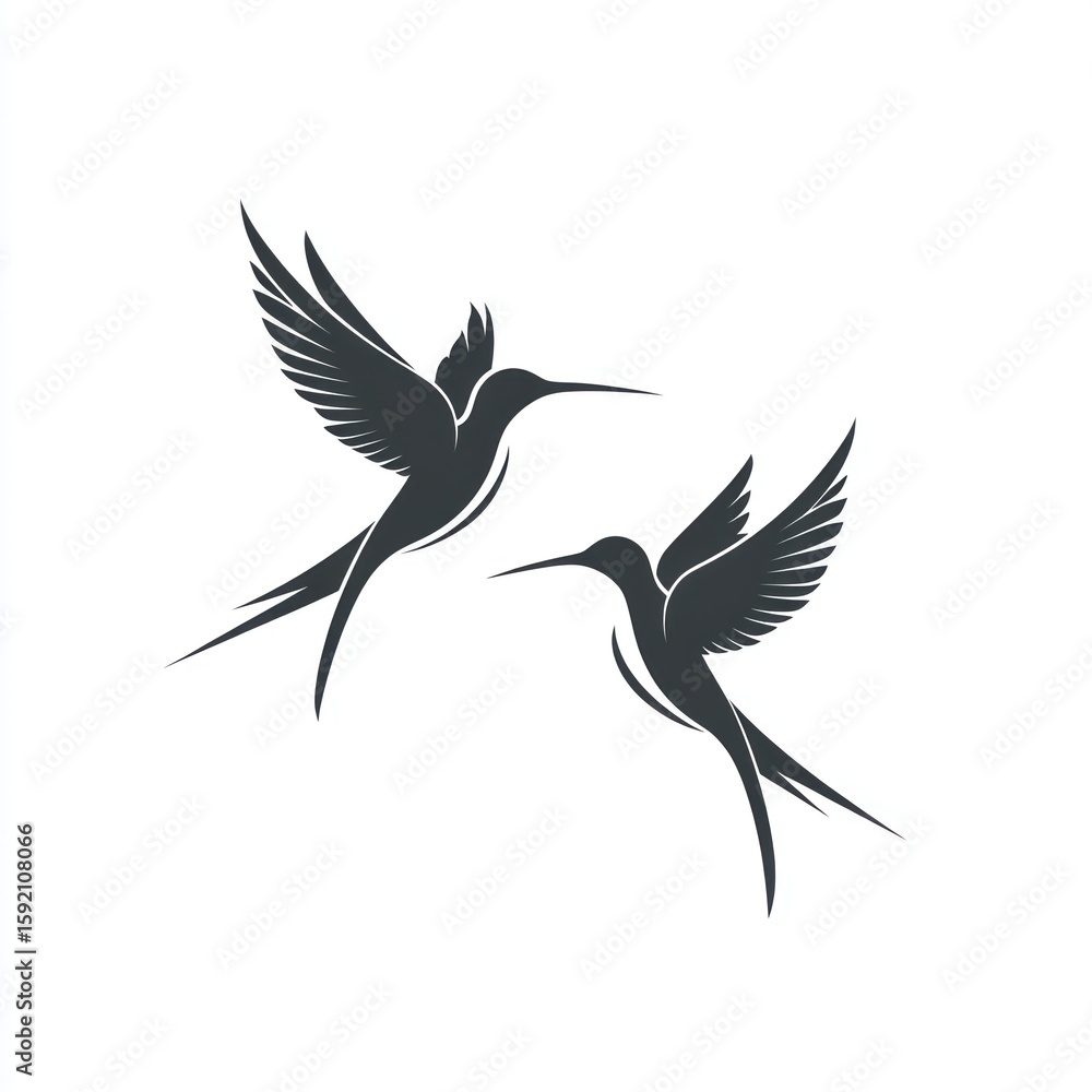 Fototapeta premium Two hummingbirds in flight (2)