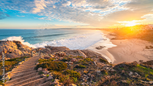 Vászonkép Sunset above the Encounter Bay viewed across Knight Beach, Port Elliot, South Au