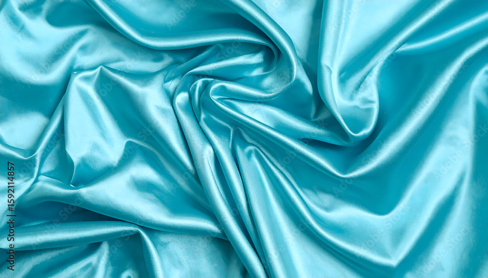 Obraz premium Aqua Blue Silk Fabric Draped Texture