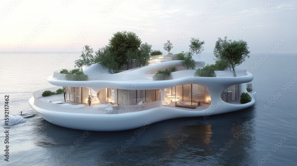 Obraz premium Floating house on the sea