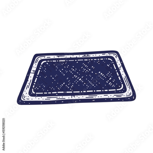 Minimalist doormat with rectangular shape on transparent background for doorways and entrances. A doormat offers a welcoming first impression, adding style and cleaner interiors.
