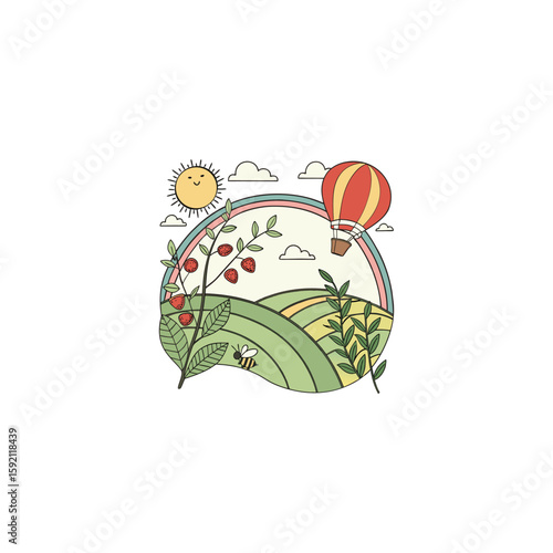 Vector illustration of a scenery of nature 