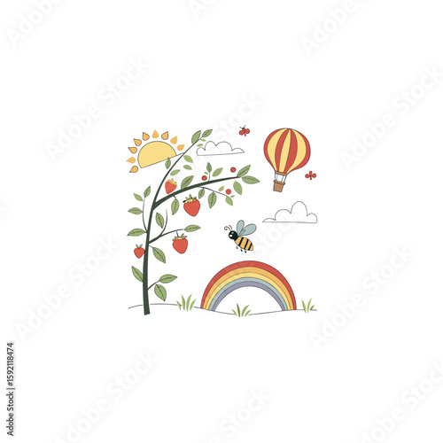 Nature scenary vector illustration of an abstract background