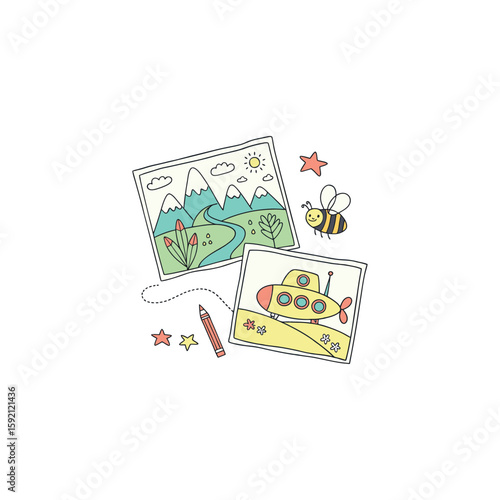 Vector illustration of children ace of spades