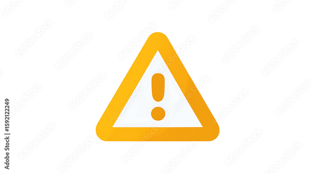 Yellow and white caution sign with exclamation point conveys alert, danger, hazard, or warning message with a transparent backdrop, transparent background Yellow and white caution sign with exclamation point conveys alert, danger, hazard, or warning message with a transparent backdrop, transparent background