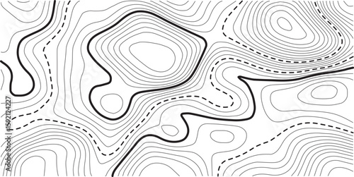 Topographic map background geographic line map with elevation assignments. Modern design with White background with topographic wavy pattern design.paper texture Imitation of a geographical map shades