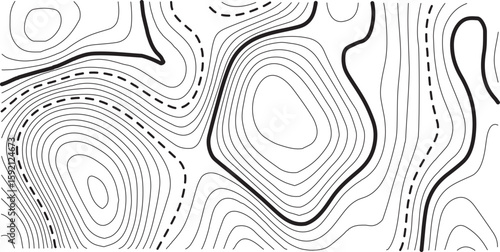 Topographic map background geographic line map with elevation assignments. Modern design with White background with topographic wavy pattern design.paper texture Imitation of a geographical map shades