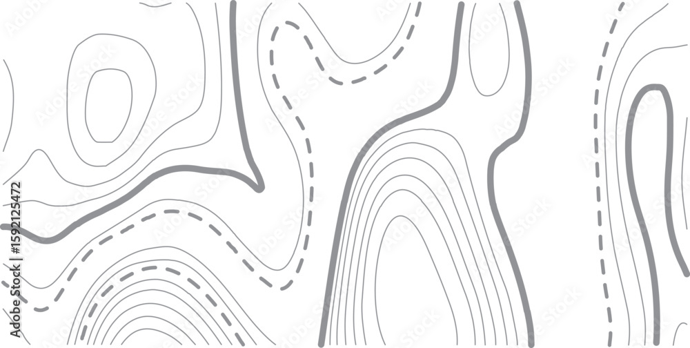 Obraz premium PrintAbstract topo contour map on white background, Topographic map Topographic contour lines map seamless pattern. Geographic mountain relief diagram line wave carve pattern