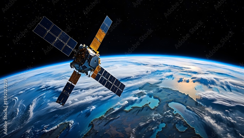 Fototapeta premium satellite dish on earth