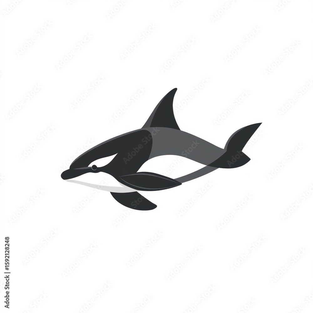 Obraz premium Simple black and gray orca graphic