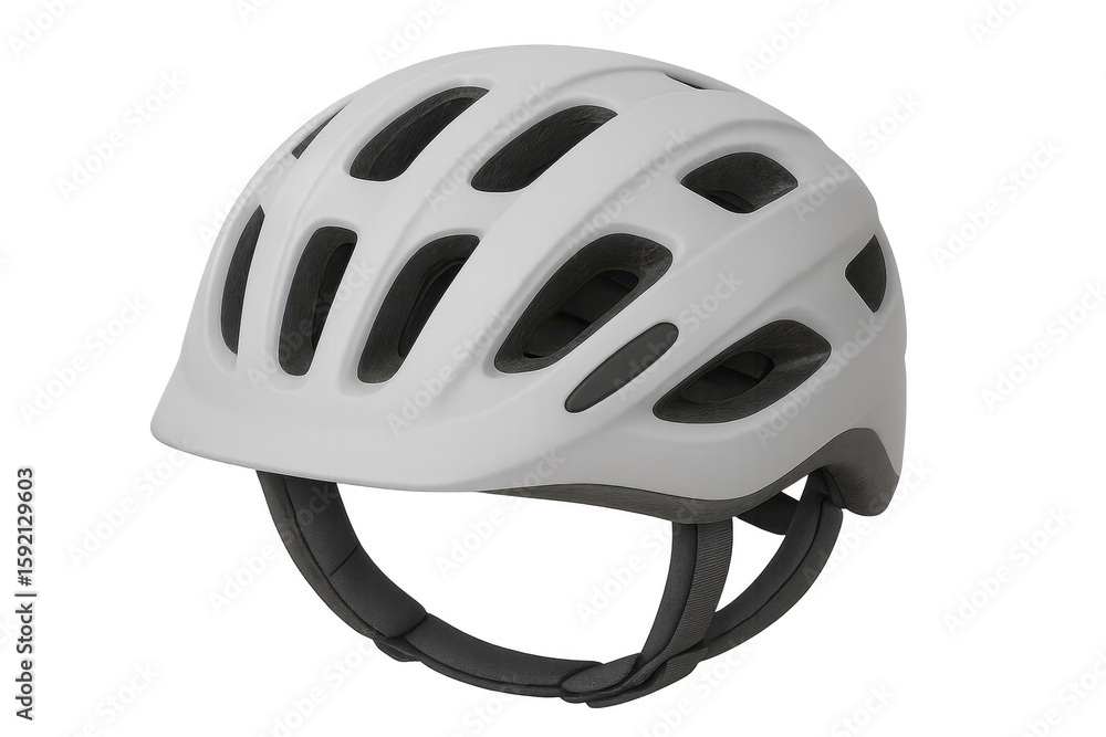 Fototapeta premium Modern white bicycle helmet isolated on transparent background