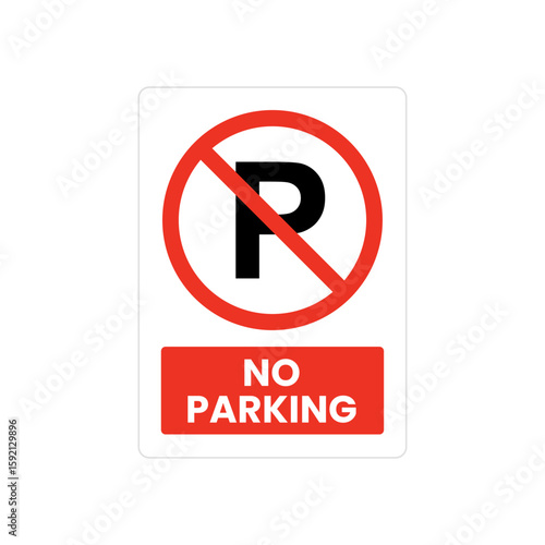 Red and black no parking logo icon for restricted area
