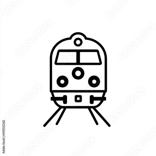 Simple black outline illustration of a train