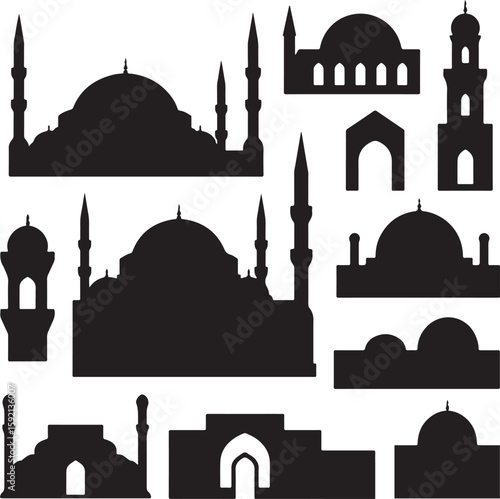 Mosque and Islamic Architecture Silhouettes 