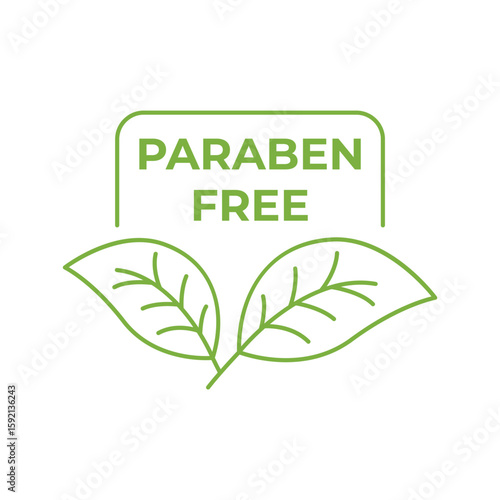 Modern Vector Badge Paraben Free with Natural Elements