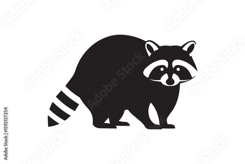 Simple Raccoon Silhouette Graphic Minimalist Raccoon Icon Vector