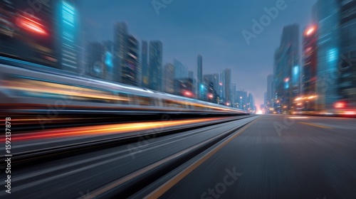Dynamic Data Visualization of High-Speed Train Efficiency in Urban Environment Nighttime Viewpoint
