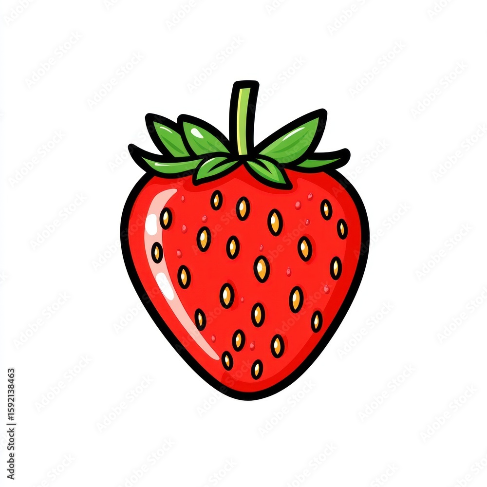 Obraz premium Cartoon strawberry graphic (1)
