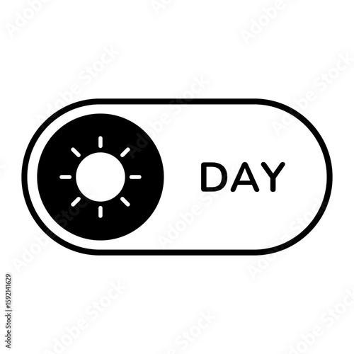 Switch buttons. On and Off toggle switch icons. Switch to Day and Night mode buttons. Slider interface button. Mobile app switch buttons, interface elements