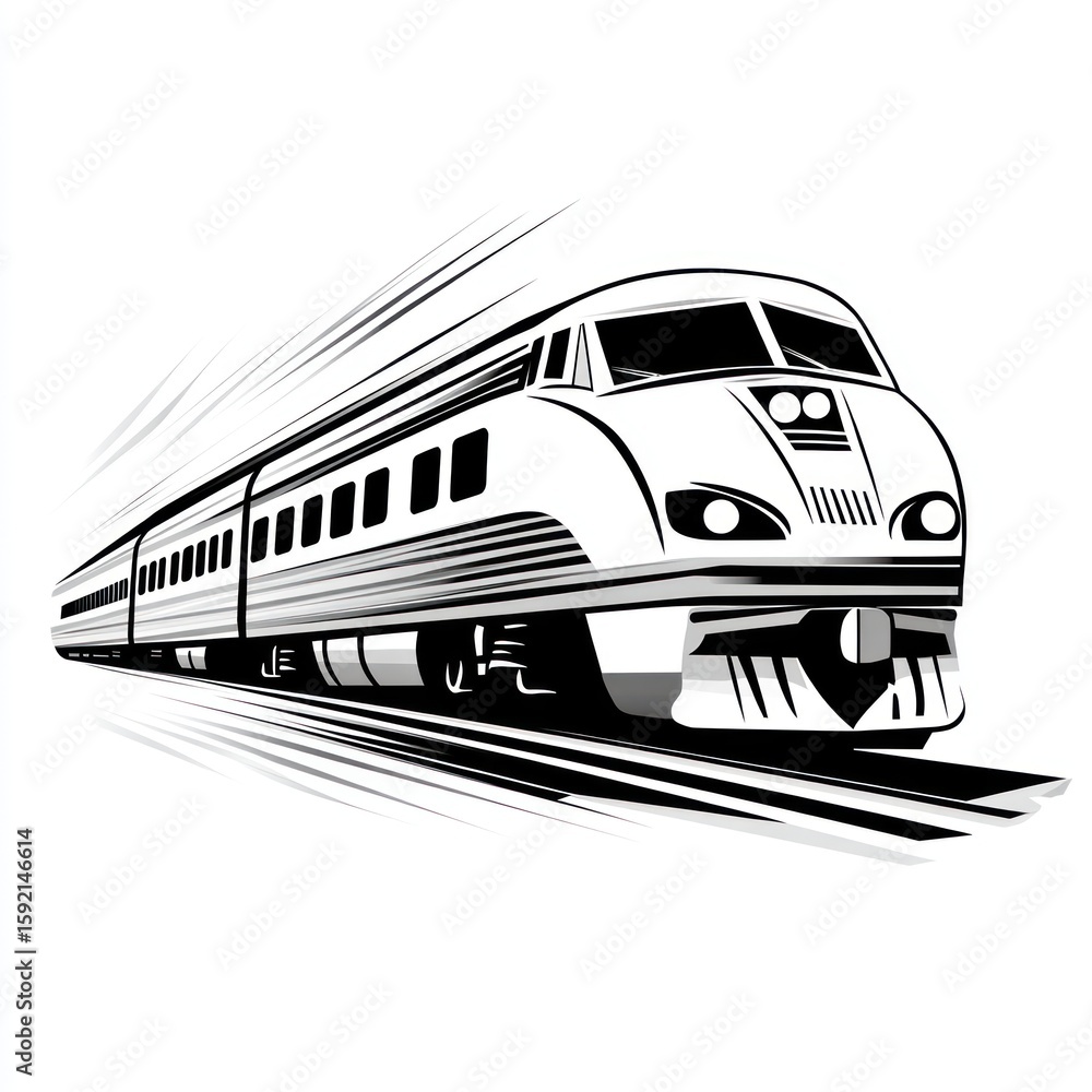 Fototapeta premium A stylized black and white train