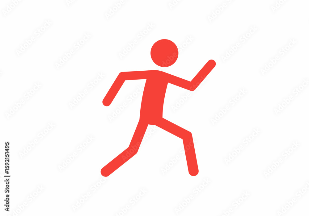 Red Stick Figure Running Fast Motion Sport Concept Red Stick Figure Running Fast Motion Sport Concept