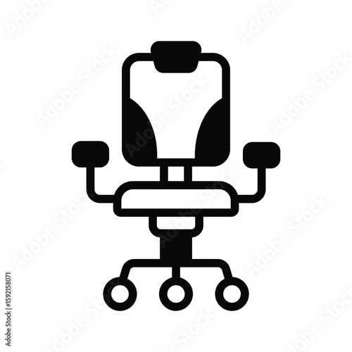 A stylish glyph icon of rotating swivel chair