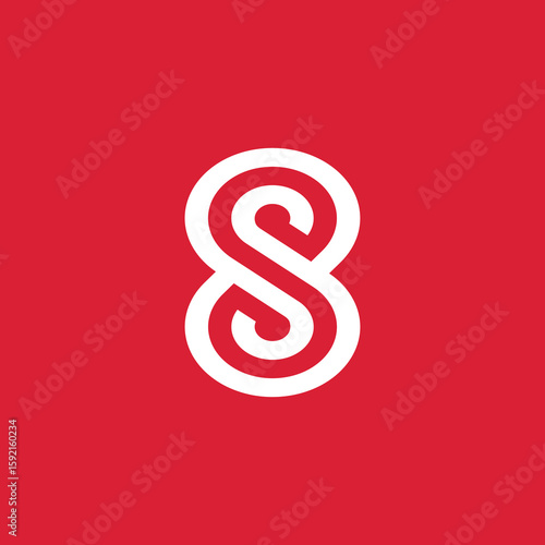 Letter S Number 8 Eight Rounded Logo Design Vector Template