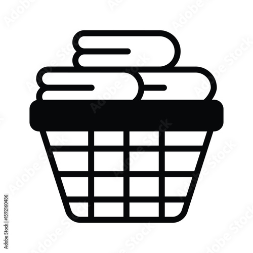 A customizable glyph icon of laundry basket bin