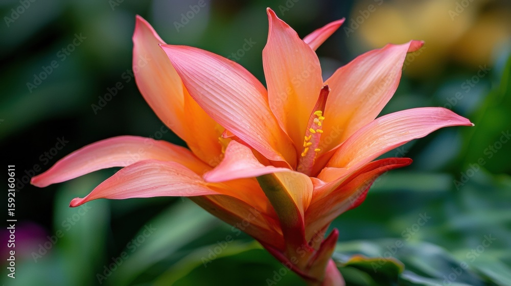 Fototapeta premium Close-up of a beautiful orange and pink flower.