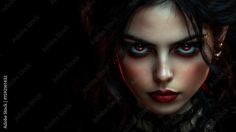 Fototapeta premium Dark, captivating female portrait