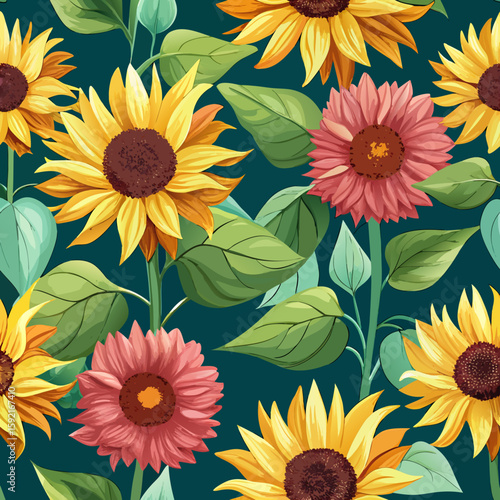  pattern with sunflowers