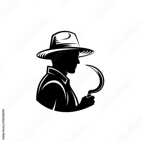 Vector illustration of a farmer character, AI-generated concept