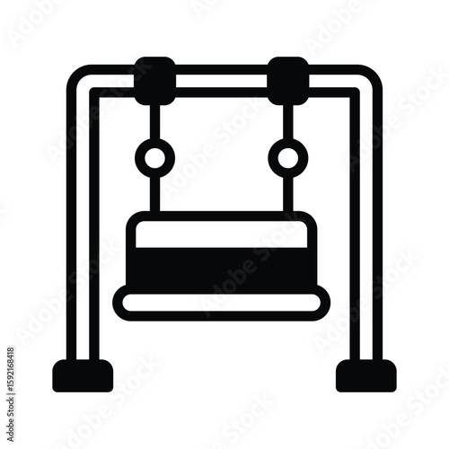 A modern glyph icon of relaxing porch swing