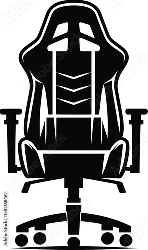 Cool Gaming chair vector illustration silhouette isolated on a white background