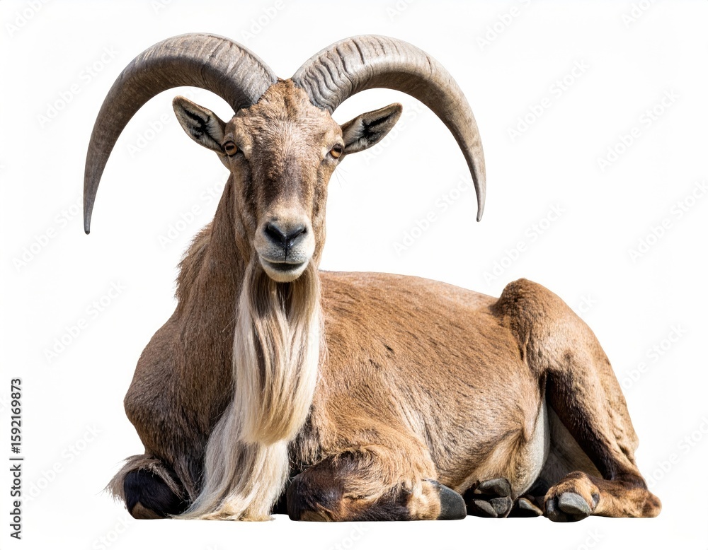 Obraz premium Relaxed, lying mountain goat