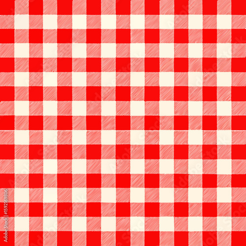 red and white checkered picnic blanket