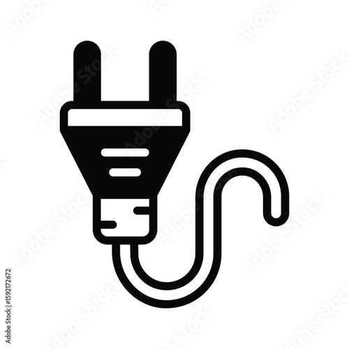 A basic glyph icon of home electrical plug