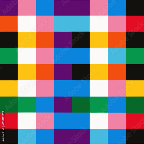  pattern with colorful squares