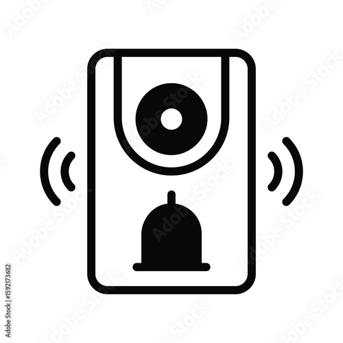 A techy glyph icon of wireless smart bell