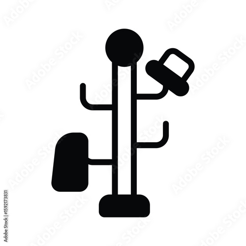 A neat glyph icon of wooden coat rack