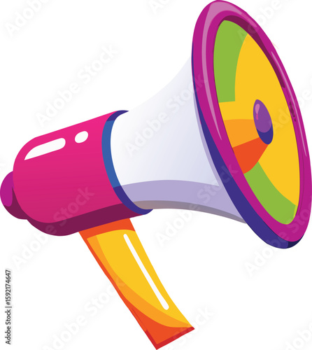 Vibrant megaphone announcing news