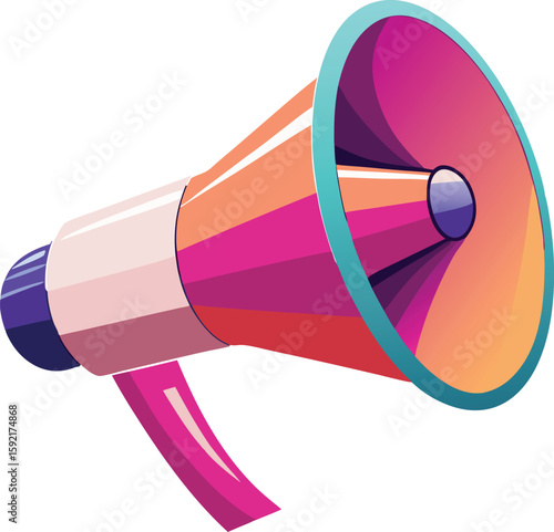 Vibrant gradient megaphone announcing news