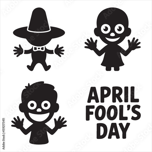 Dancing Silhouette Characters for April Fool’s Day Celebration