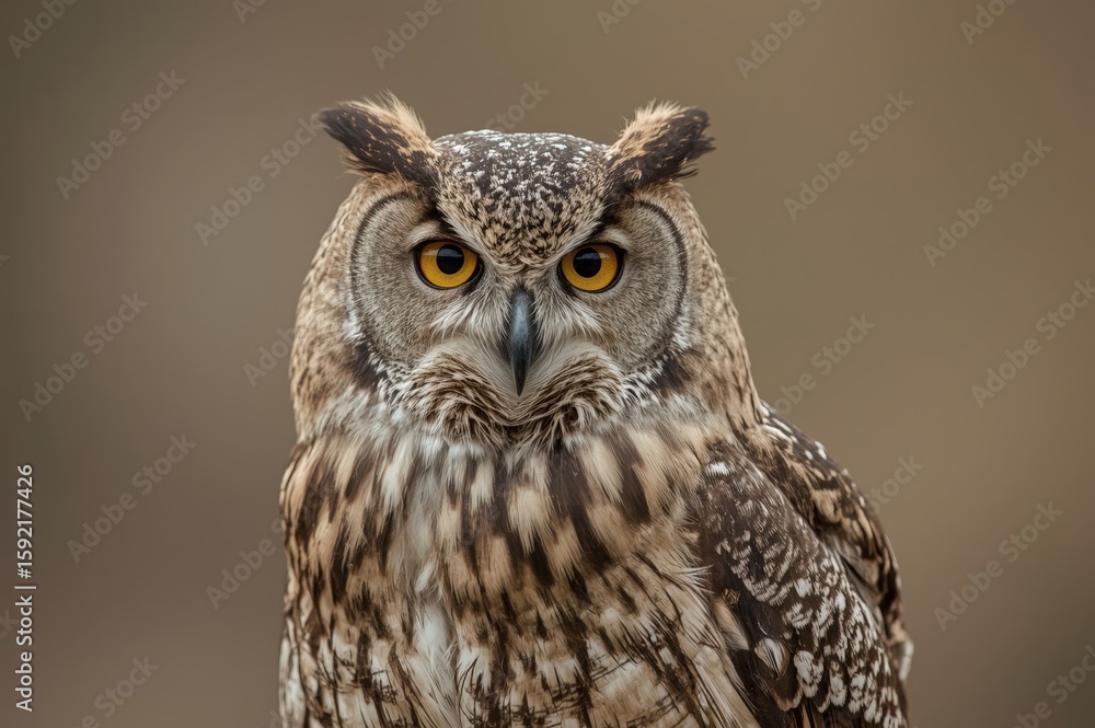Obraz premium Majestic eagle owl portrait wildlife bird nature photography predator raptor feathers eyes beak hunting nocturnal animal wilderness 