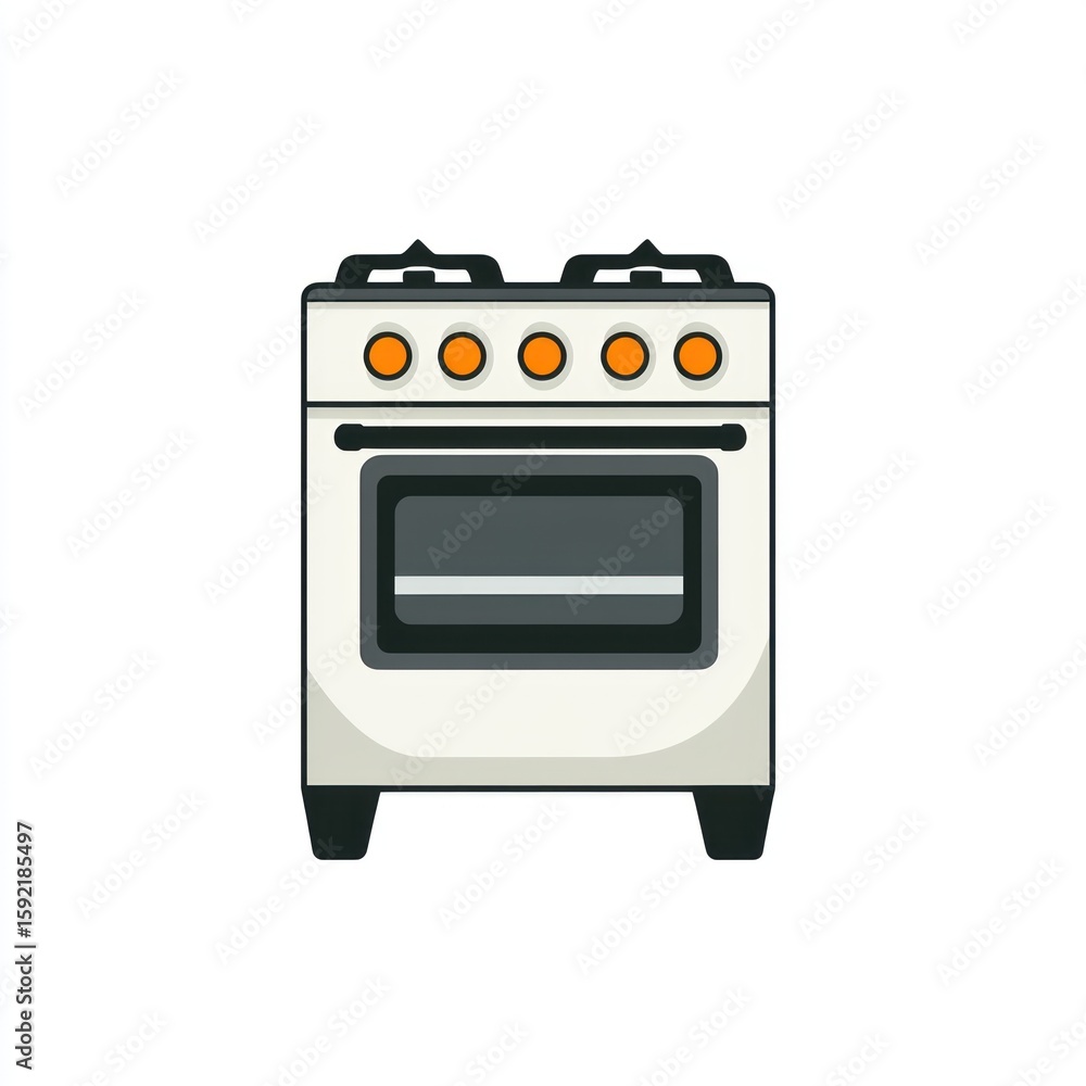 Fototapeta premium Simple illustration of a white stove