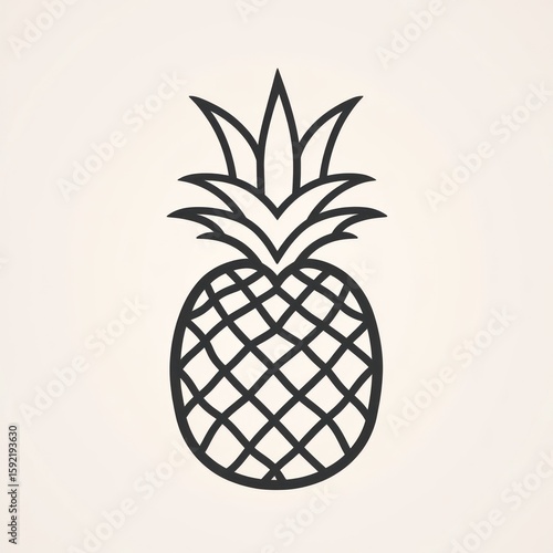 Simple black outline pineapple graphic