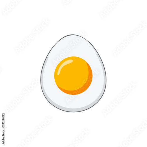 Isolated Hard Boiled Egg Illustration Cut Open Fresh Food Protein Source
