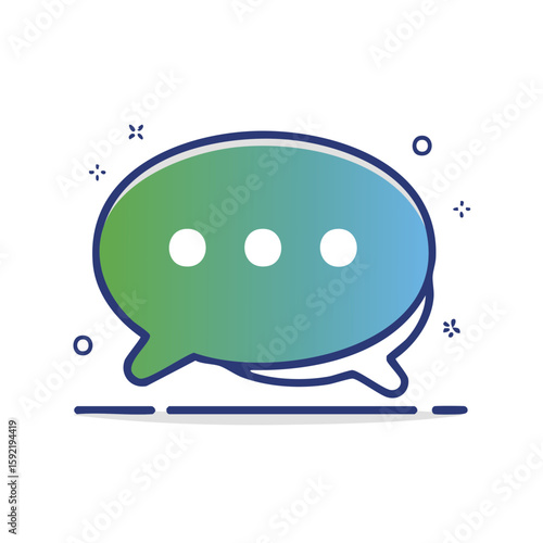 Vector icon with speech bubble. Gradient communication symbol. Flat design element for online conversation, messaging and interface.