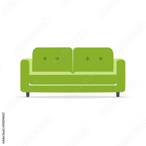 Vibrant Green Sofa: Modern Lounge Furniture, Comfortable Seating, Interior Design